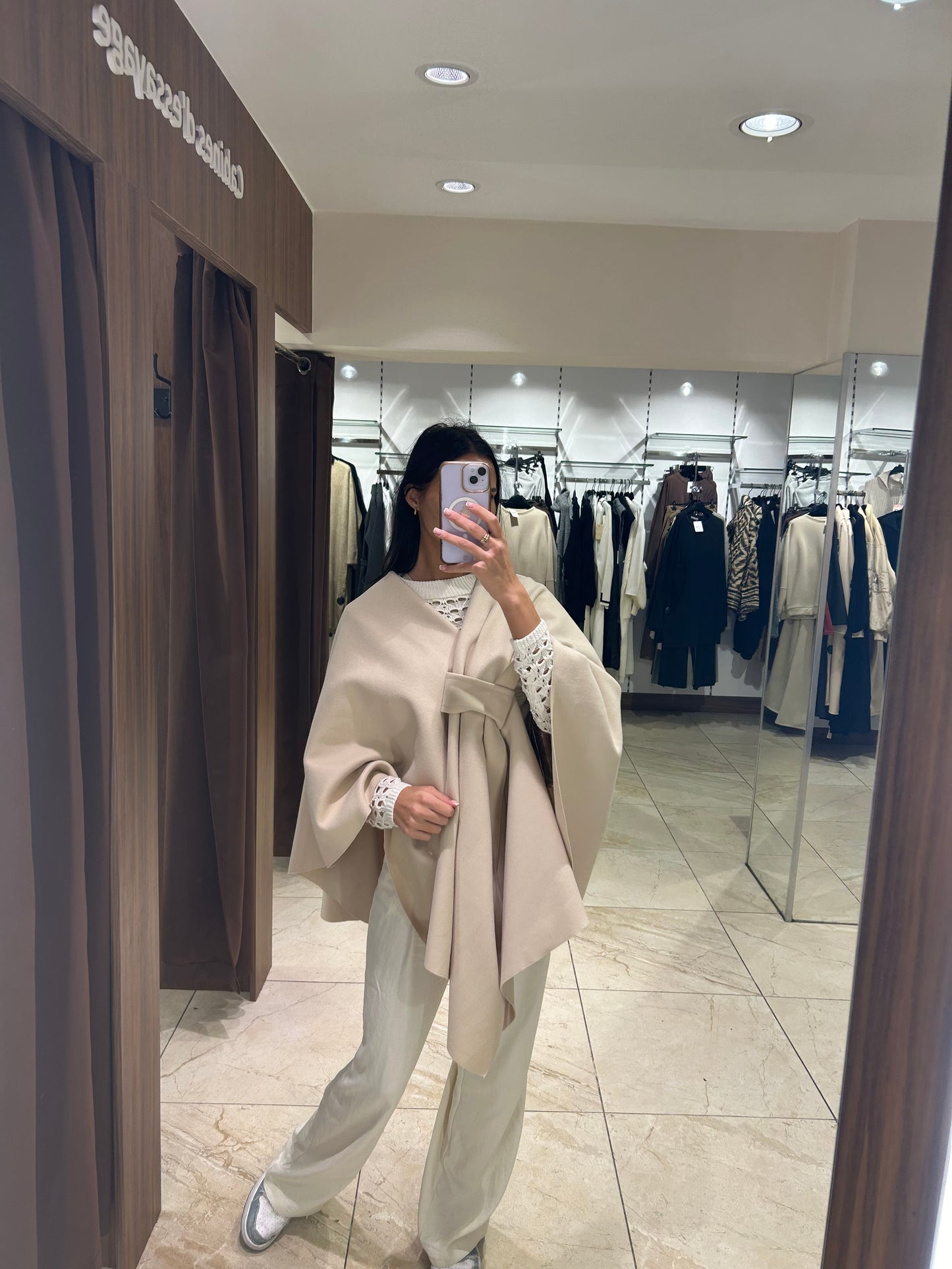 Poncho mely beige