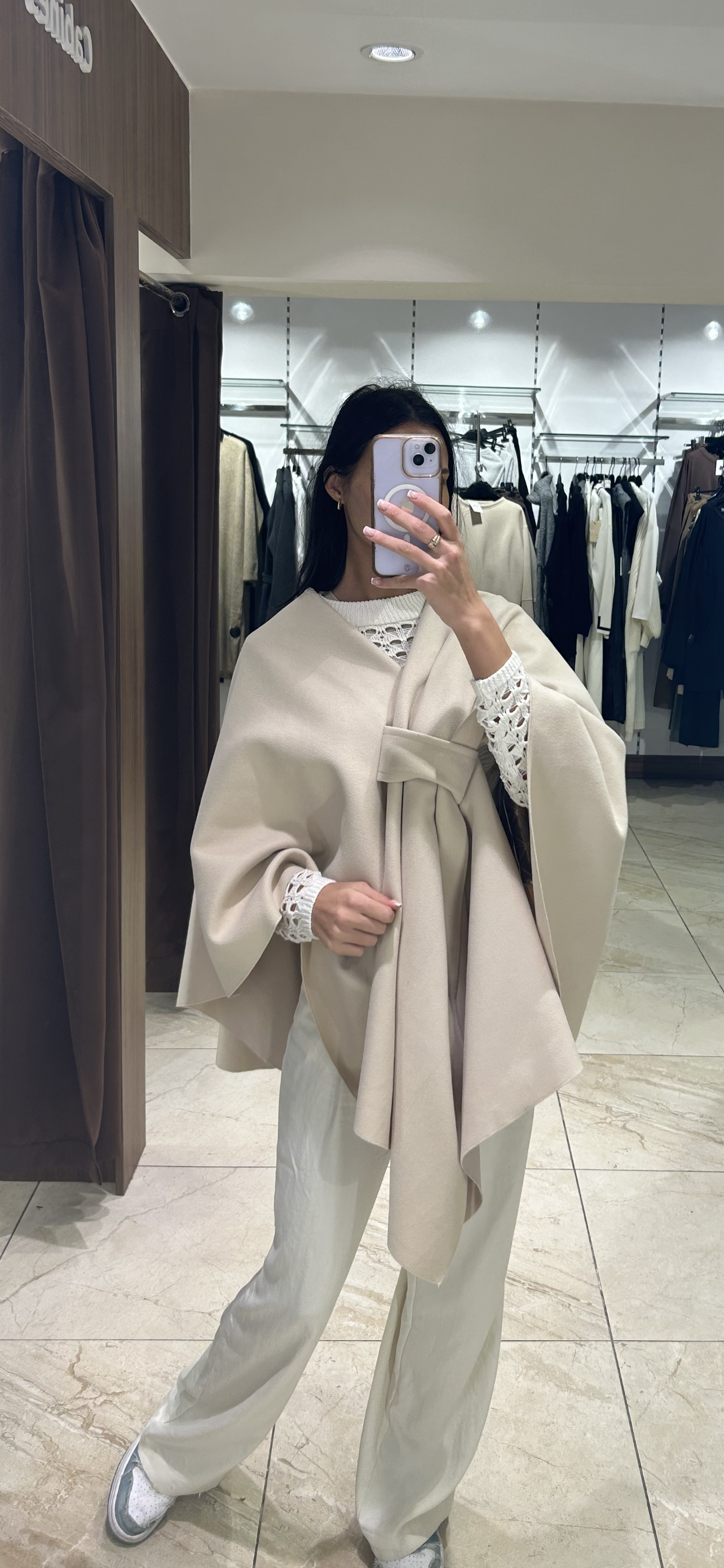 Poncho mely beige